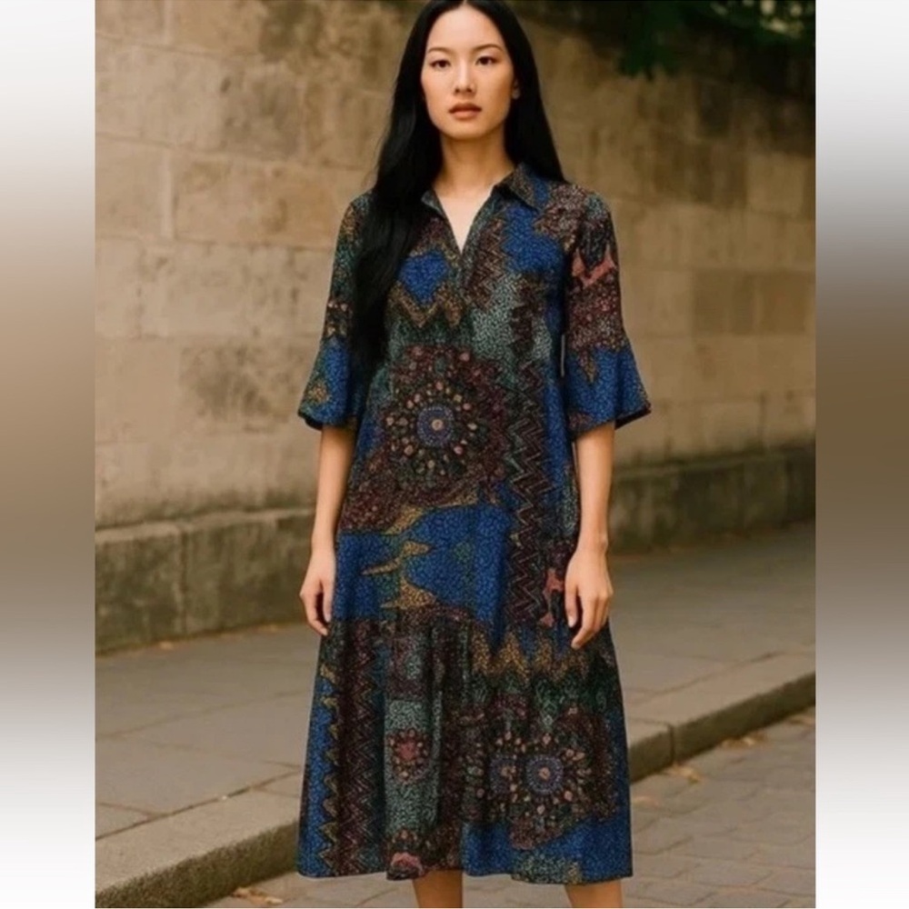 Multicolor Patterned Maxi Dress - Picture 2 of 9